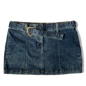 Anthropologie Denim Belted Skirt NWT